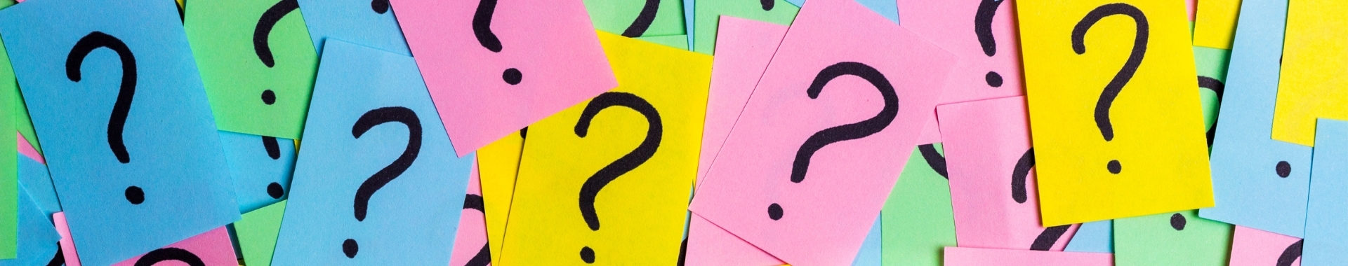 picture of sticky notes with question marks