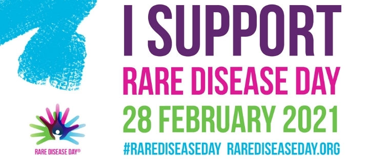 Text says I support Rare Disease Day 28 February 2021