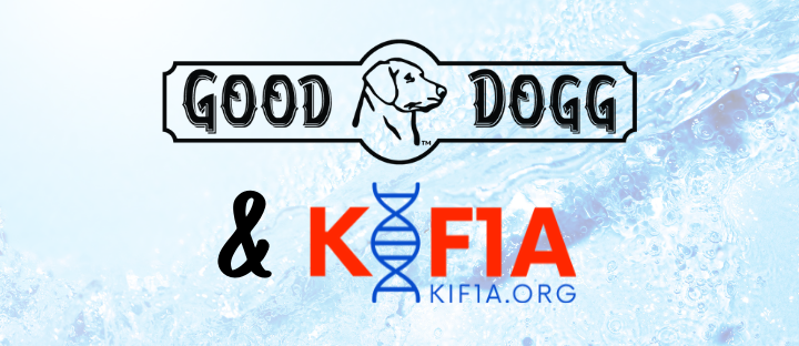 Good Dogg Beverage and KIF1A.ORG Logos